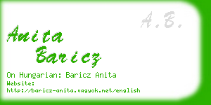 anita baricz business card